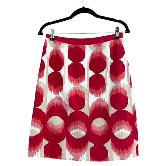 BODEN Pink Abstract Knee Length A-line Skirt Sz 6 - Picture 1 of 4